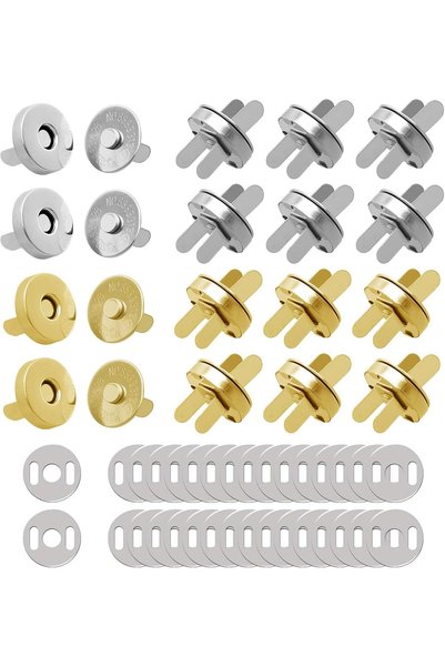 TERRIFI 16 Pcs Magnetic Snap Fasteners,Plum Magnetic Snap Closures Fastener S...