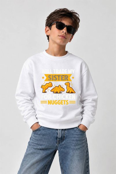 YUNAYT Printed Crew-Neck Sweatshirt for Boys