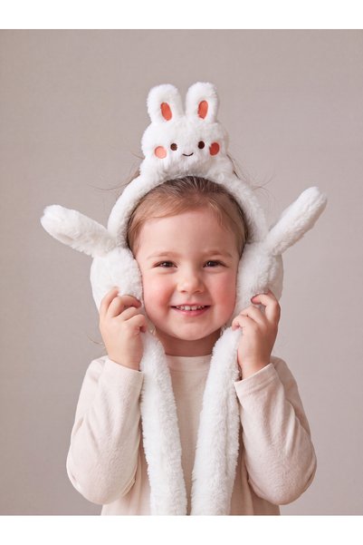 balbeybi Girls' Plush Rabbit Earmuffs with Movable Ears—Cute Winter Ear Prote...