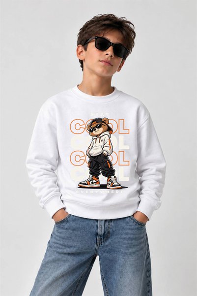 YUNAYT Printed Crew-Neck Sweatshirt for Boys