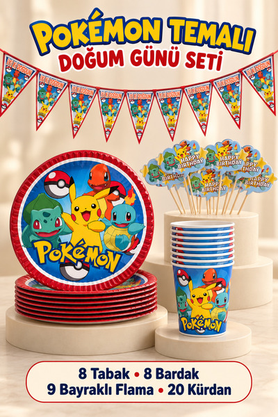 Cadde Süs Pokémon-Themed Birthday Set