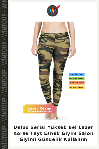 Wintoup Deluxe Series High-Laser Corset Leggings: Stretchy, Gym Wear, Casual ...