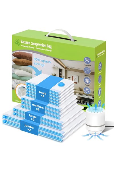 LYAROMIS 12 Pack Vacuum Storage Bags With Electric Pump,Travel Packing Organi...