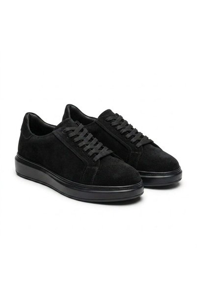 PaulStyle Adidasi barbati din piele naturală, M-112, negru-velur