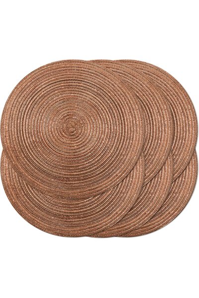 Generic Round Braided Placemats, 38.1 cm, Round, Set of 6, for Dining Tables,...
