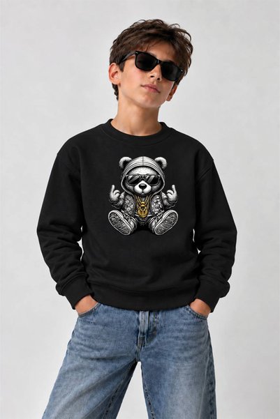 YUNAYT Printed Crew-Neck Sweatshirt for Boys
