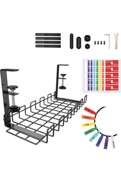 Generic Under Desk Cable Management Tray, Super Sturdy Under Desk Wire Manage...
