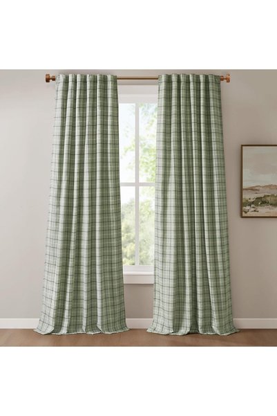 Generic Anaheim Cabin Plaid Curtain Window, Thermal Insulated Fleece Lining, ...