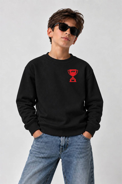 YUNAYT Printed Crew-Neck Sweatshirt for Boys
