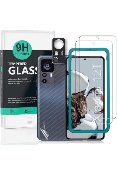 Generic واقي شاشة لهاتف شاومي 12T 5G مقاس 6.67 بوصة، عبوة من قطعتين من الزجاج...