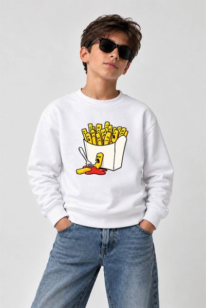 YUNAYT Printed Crew-Neck Sweatshirt for Boys