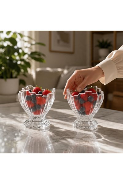 Glass In Love Milan 3-Scoop Ice Cream Bowl, 145 cc