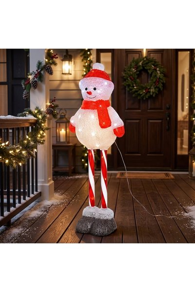 Ornament24 Figurina decorativa de Craciun, om de zapada luminos cu 35 LED, 67...
