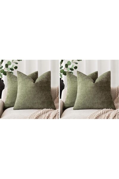 Generic Pack of 4 Soft Textured Chenille Throw Decorative Pillow Covers Squar...