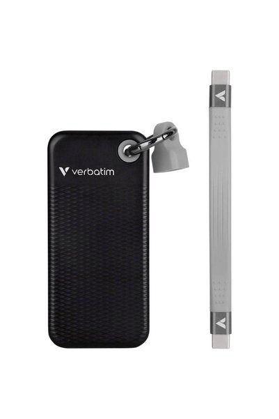 Verbatim SSD extern de buzunar 1 TB USB C ®   (USB 3.2 generația a 2-a) Negru...