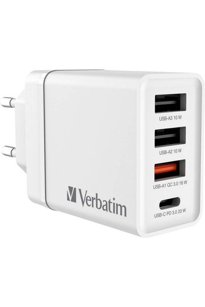 Verbatim Încărcător USB CHR-30EU2 30 W 3x USB-A, 1x USB-C ®   Alimentare elec...