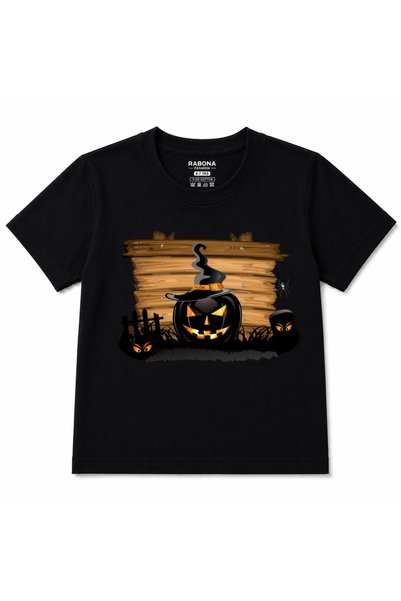Rabona Fashion Haunted Pumpkin – Halloween Kids' T-Shirt with a Witch's Hat, ...