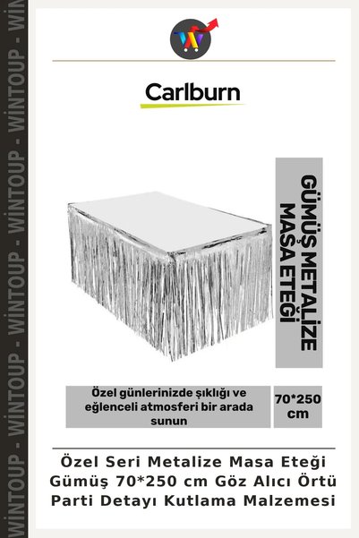 Wintoup Special Edition Metallic Tablecloth, Silver, 70 x 250 cm—Eye-Catching...