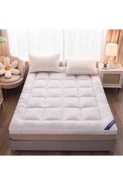 Generic Full Size Quilted Mattress Pad with Fitted Skirt, Cotton Topper with ...