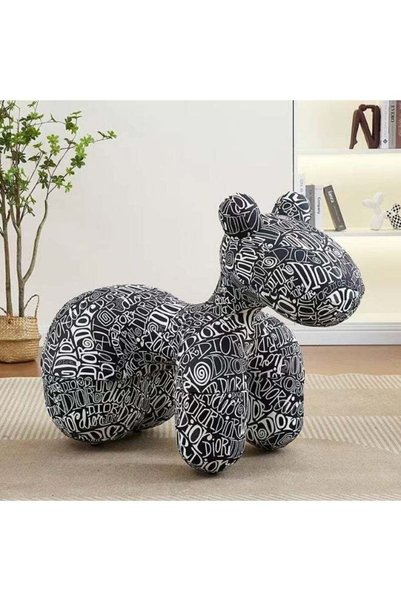 Generic Bear Shaped Ottoman Stool, Plush Padded Animal Footrest and Decorativ...