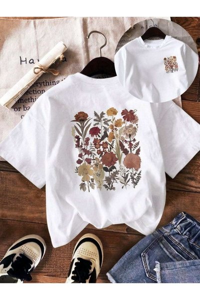 barsdepo FLOWER-PRINTED T-SHIRT, Premium Quality, Unisex, Kids/Adults (COMES ...