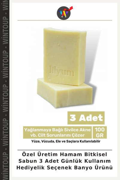 Wintoup Handcrafted Herbal Soap for the Turkish Bath—Set of 3 for Daily Use—G...