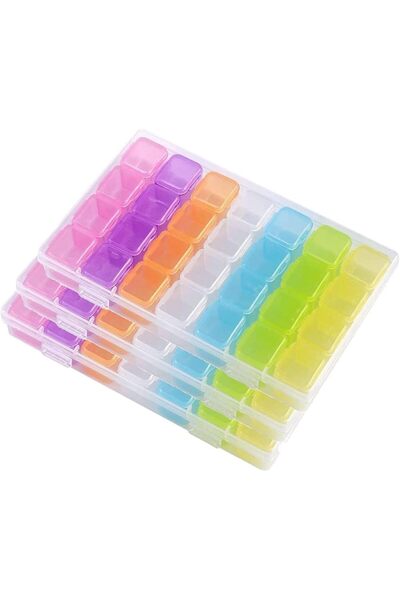 KASTWAVE 3 Pack Adjustable Diamond Painting Storage Box Organizer, 28 Grids p...