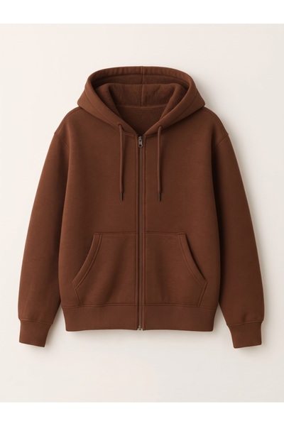 EXPECTED Unisex Zipper-Front Fleece-Lined Hooded Pilling-Resistant Oversized ...