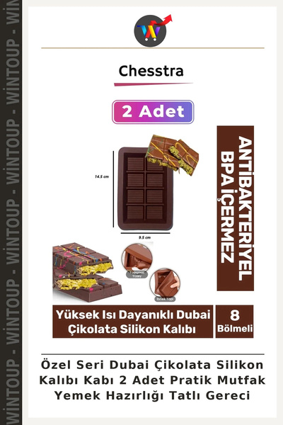 Wintoup Special Edition Dubai Chocolate Silicone Mold Set (2 Pieces) – Practi...