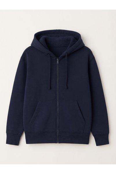 EXPECTED Unisex Zipper-Front Fleece-Lined Hooded Pilling-Resistant Oversized ...