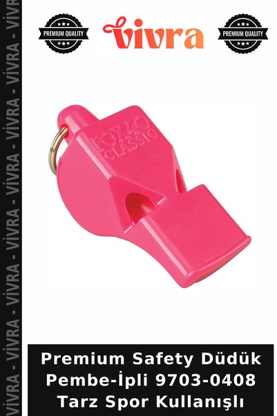 Vivra Premium Safety Düdük Pembe-İpli 9703-0408 Tarz Spor Kullanışlı