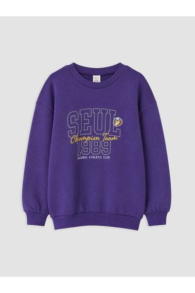 LC Waikiki LCW Kids Purple 3-Ply Brushed Inside Printed Boys' Sweatshirt—The ...