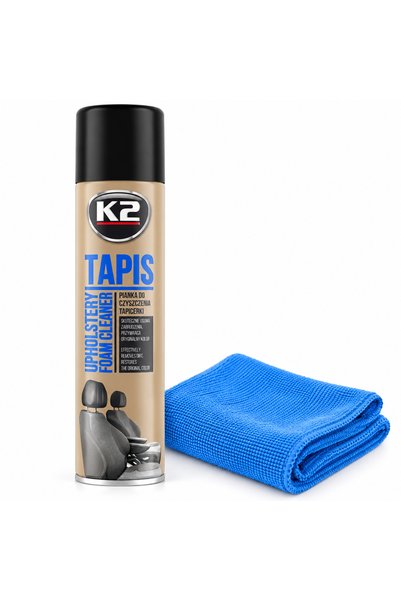 K2 Σετ αφρού καθαρισμού ταπιτσαρίας αυτοκινήτου 600 ml + πανί μικροϊνών