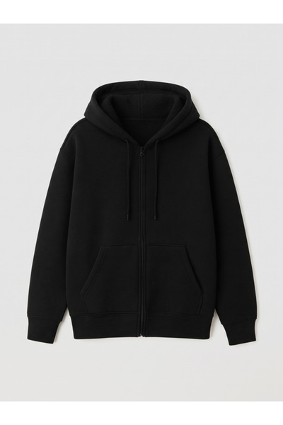 EXPECTED Unisex Zipper-Front Fleece-Lined Hooded Pilling-Resistant Oversized ...