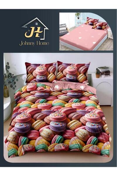 CasaDesteapta.ro Pink fitted Bed Sheet bedding set 180x200 cm and Duvet cover...