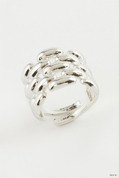ZERO LAND SVL-SHOP Shaped Metal Ring (213741) Silver Color