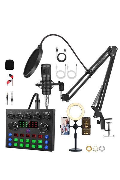 XIUWOO Podcast Equipment Bundle with Ring Light and Phone Holder, BM-800 Podc...