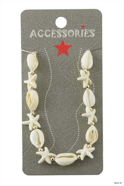 ZERO LAND SVL-SHOP Starfish Seashell (140326) Anklet, Cream