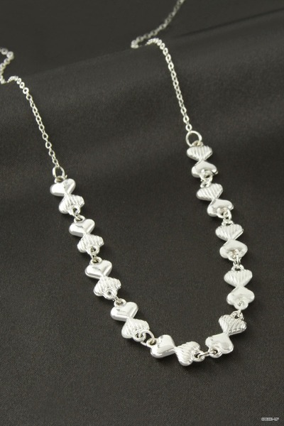 ZERO LAND SVL-SHOP Striped Luck Necklace (210118) Silver Color