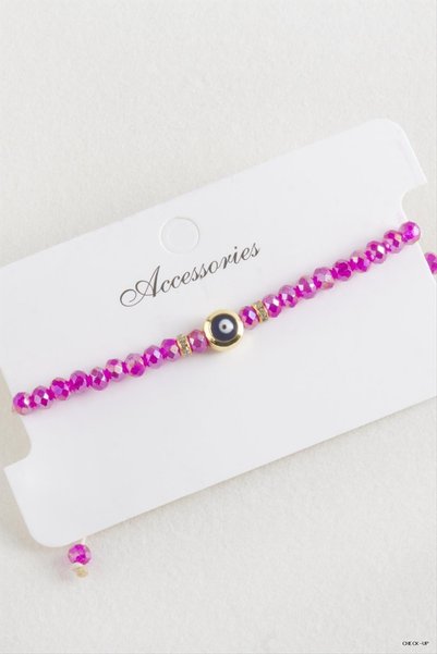 ZERO LAND SVL-SHOP Nazar Crystal Macramé Cord Bracelet 6 (211848) mm Pink