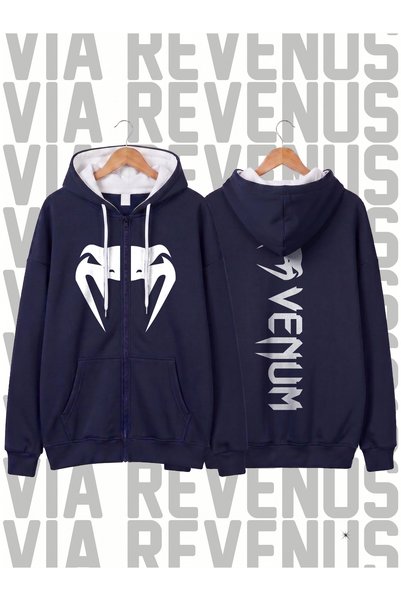 Vordevia VENOM MMA Unisex Front Zippered Hooded Cardigan with Front and Back ...