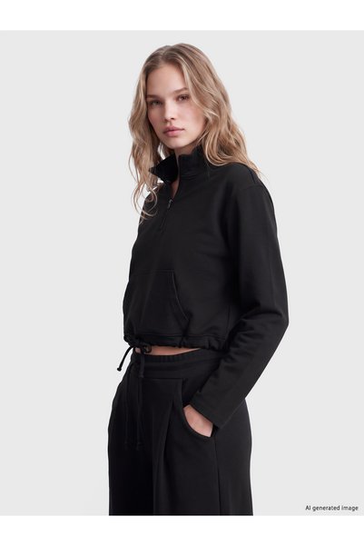 LC Waikiki TWO MT SHOP QUALITY LCW Vision Mock Neck Ruched Women's Sweatshirt
