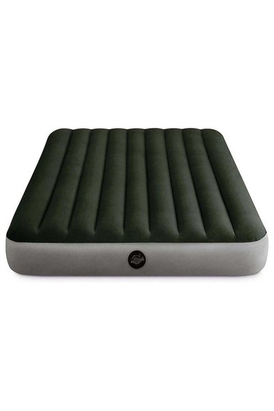 Intex Dura-Beam Queen Air Mattress Fiber-tech Technology With Battery Pump Green