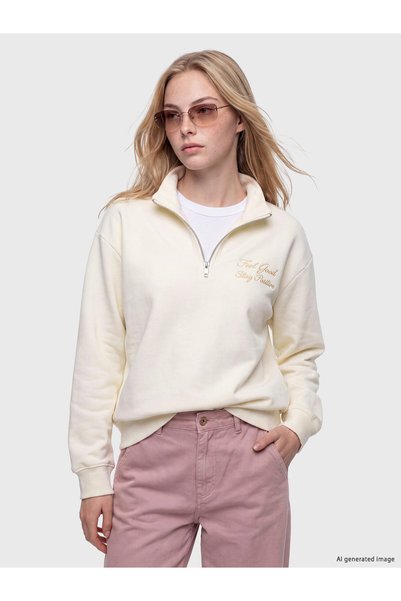 LC Waikiki TWO MT SHOP QUALITY XSIDE Beige Embroidered Oversized Women's Thic...