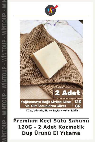 Wintoup Premium Goat Milk Soap 120G - 2-Pack Cosmetic Shower Product for Hand...
