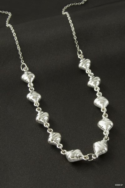 ZERO LAND SVL-SHOP Oval Luck Necklace (210120) Silver Color