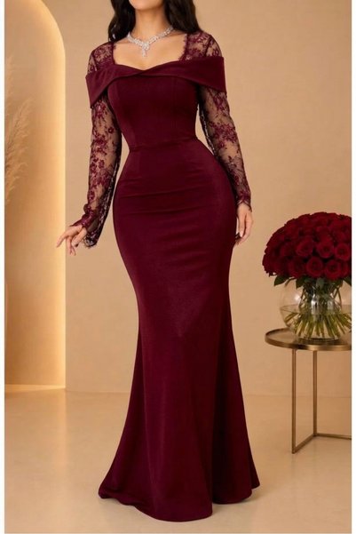 ALPHALUNA Elena Burgundy Dress