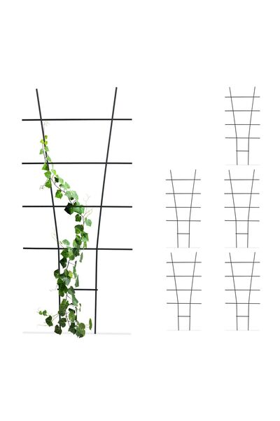 Relaxdays Set de suporturi metalice pentru plante, Relaxdays, 79x35x1cm, negru