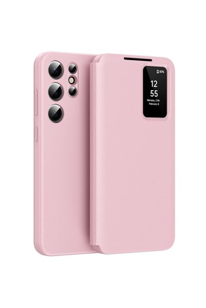 XGSM Калъф за телефон Samsung Galaxy S25 Ultra, XGSM, Smart View Wallet, розо...