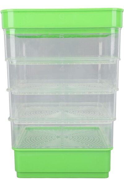 GENERAL 4 Tier Seed Germination Set, Stackable Microgreens Bean Seed Germinat...
